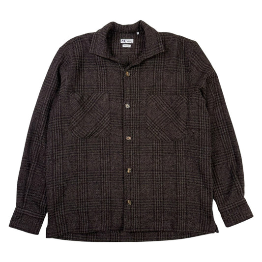 Aabba Cotton Shirt Jacket Brown Bordeaux Check