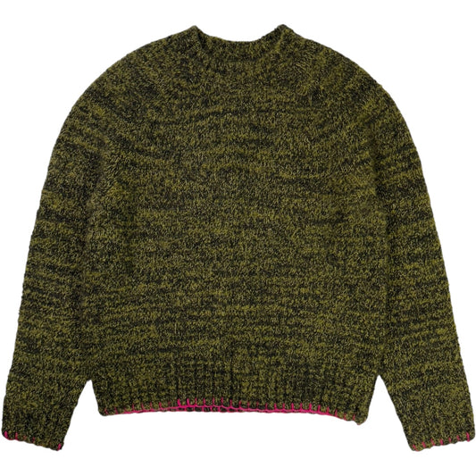Fredrik Contrast Sweater Moss Green Mouline