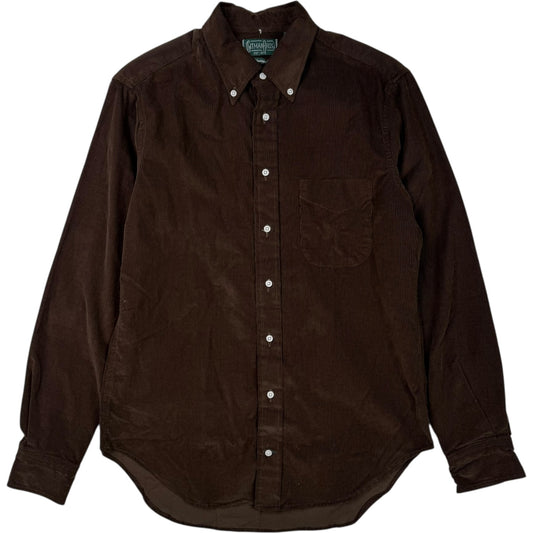 Brown Corduroy Button Front Shirt
