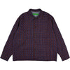 Raw Hem Overshirt Loose Weave Plaid Navy