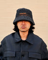 Raffia Bucket Hat Black