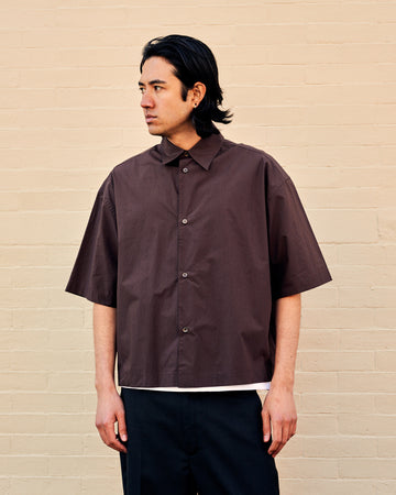 Sanko Shirt Paper Poplin Cocoa