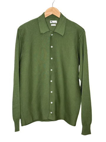 Aars Long Sleeve Cotton Knit Shirt Green