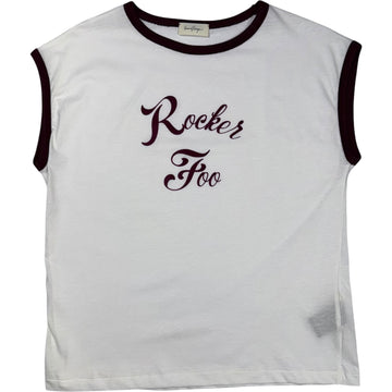 Rocker Foo Ringer Tee White Bordeaux