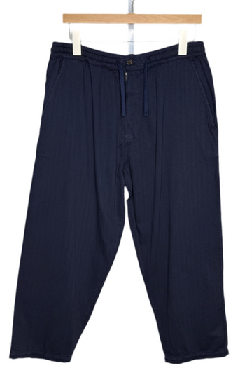 Highwater Trouser Herringbone Cotton Dark Navy