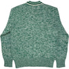 Round Neck Cotton Knit Sweater Green White