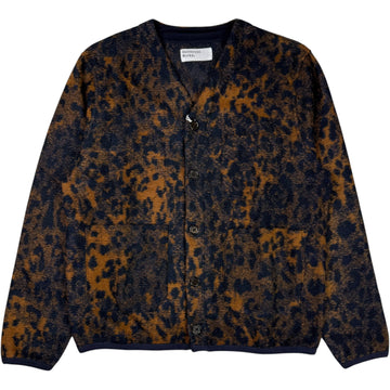 Dark Navy Brown Night Leopard Cardigan
