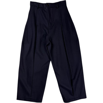 Box Pleat Trouser Melton Wool Dark Navy