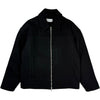 Zip Front Black Heavy Jacket Melton Wool