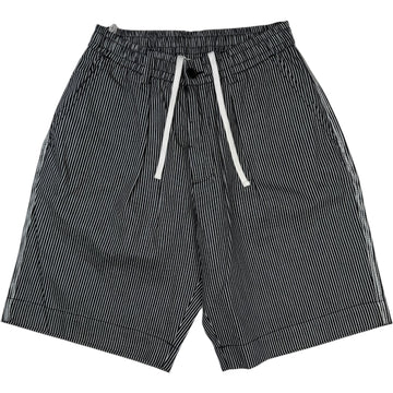 Indigo Hickory Stripe Denim Pleated Track Short