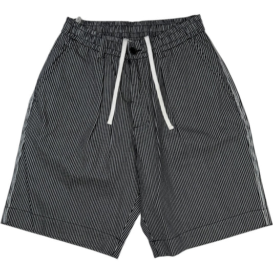 Indigo Hickory Stripe Denim Pleated Track Short