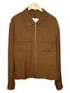 Isola Blouson Jacket Textured Italian Viscose Brown