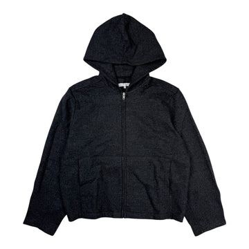Wool Zip Hoodie Charcoal