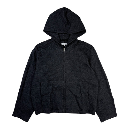Wool Zip Hoodie Charcoal