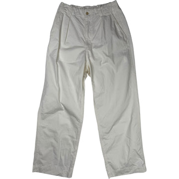 Chino Cloth Single Pleat Baggy Pant White