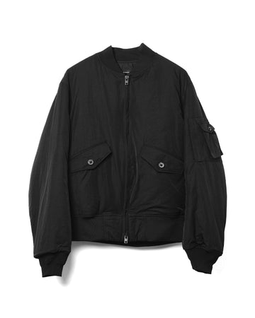 Nylon Bomber Jacket Black