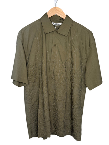 Sidri Short Sleeve Shirt Olive Ebriodery