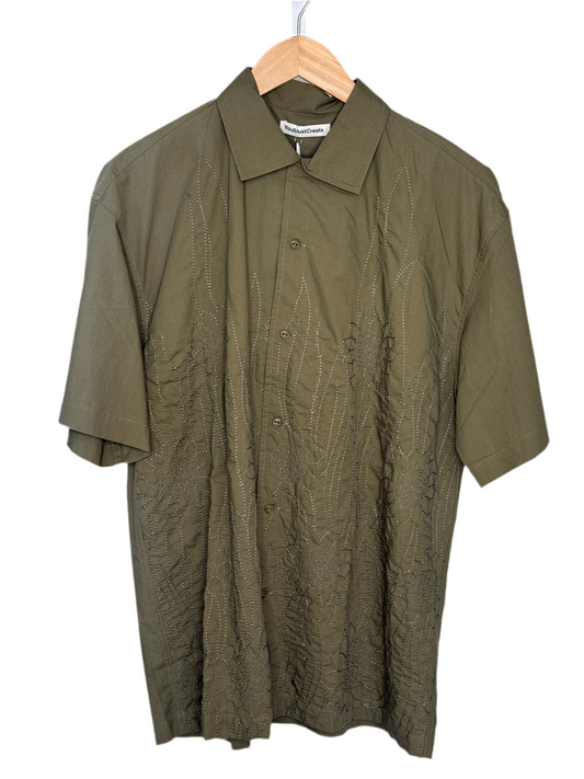 Sidri Short Sleeve Shirt Olive Ebriodery