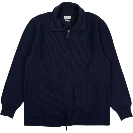 Aarbor Two Patch Pocket Navy Zip Sweater