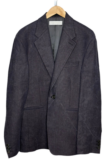 Unconstructed Shinjuku Blazer Charcoal Bourdeaux Flow Weave