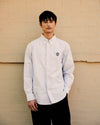 Button Down Logo Oxford Blue Stripe