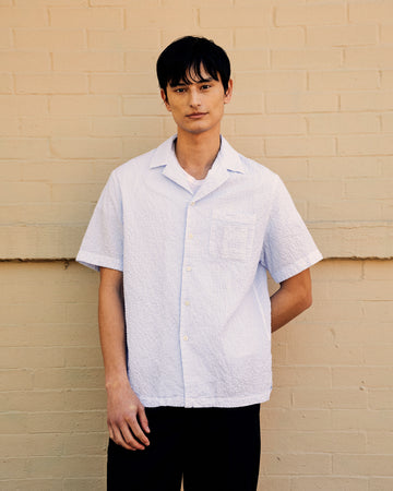 Hadley Seersucker Shirt Sky Blue