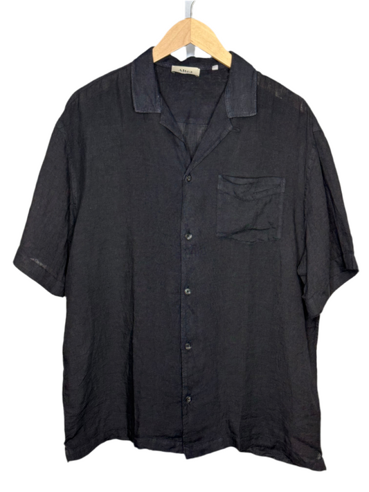 Bart Short Sleeve Linen Shirt Navy