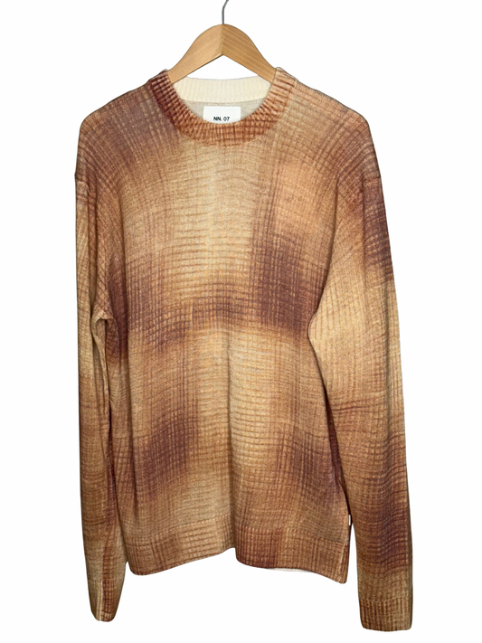 Linen Print Crewneck Sweater