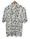 Sidri White Short Sleeve Shirt Black Embroidery Dots
