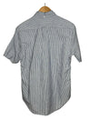 Blue Stripe Linen Blend Camp Short Sleeve Shirt