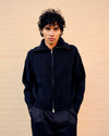 Sandos Ribbed Knit Full Zip Navy