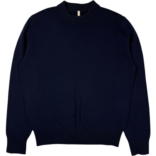 Moon Merino Round Neck Sweater Navy