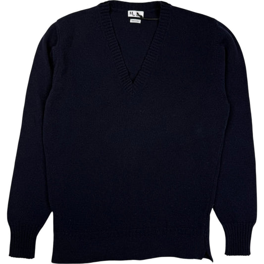 Aarsita Cardigan V Neck Sweater Navy Wool