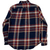Navy Red Brushed Cotton One Pocket Check Shirt