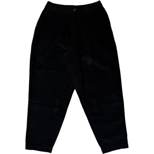 Pleated Track Pant Black Cat Cord