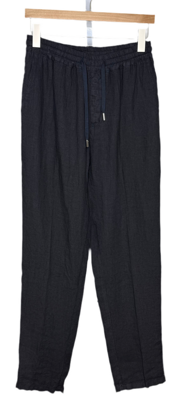 Mattia Straight Leg Pant Linen Navy
