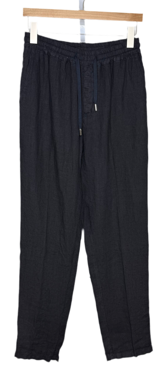 Mattia Straight Leg Pant Linen Navy