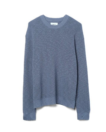 Russell Crew Neck Knit Cotton Stone Blue