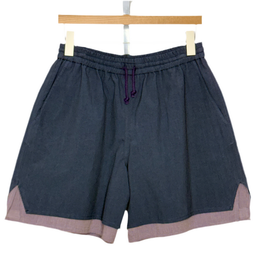 Boxer Lining Drawstring Shorts Cotton Broadcloth Navy