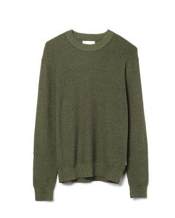 Hope Rib Crew Neck Knit Cotton Blend Capers