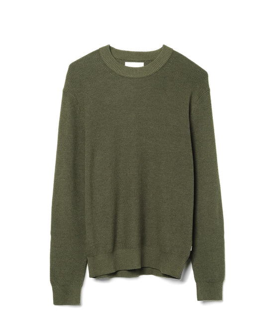 Hope Rib Crew Neck Knit Cotton Blend Capers
