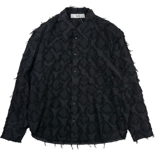 Wes Shirt Fringed Black Twill