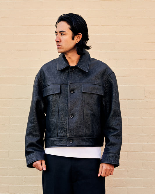 Doyard Textured Leather Jacket