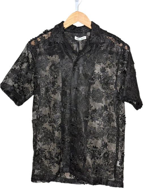 Duane Short Sleeve Camp Shirt Black Floral