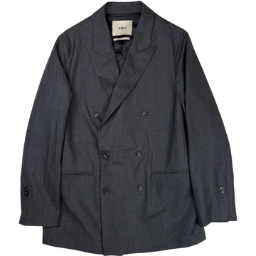 Grey Double Breasted Blazer Tech Wool