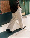 Nikos Jeans Fringed White Twill