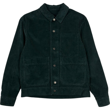 Cornell Two Pocket Button Front Jacket Petrol Green Corduroy