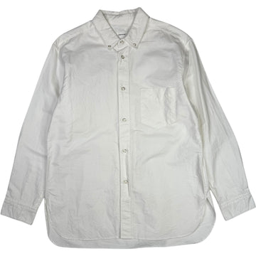 Heavy Oxford Point Collar Shirt Off White Cotton