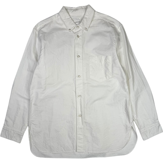 Heavy Oxford Point Collar Shirt Off White Cotton