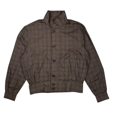 Mock Bomber Dirty Brown Glen Plaid